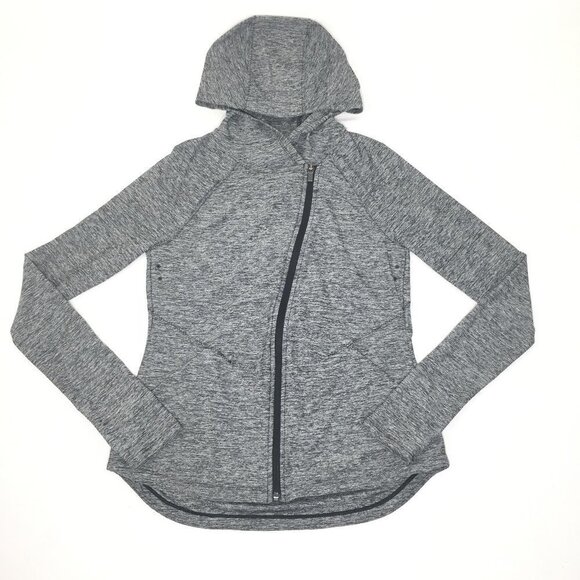 Athleta Jackets & Blazers - Athleta Heather Grey Zip Up Long Sleeve Hoodie XXS